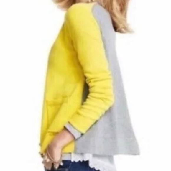 Cabi Belle Cardigan Yellow Gray Button Up Medium - Picture 3 of 7